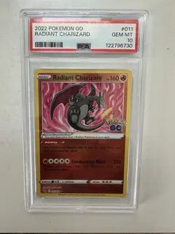 Pokemon TCG Radiant Charizard Holo Card Pokemon Go 011/078 PSA 10 - Image 1