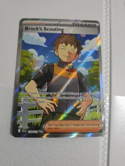 Brock’s Scouting Full Art 179/159 Double Rare Journey Together Holo Pokemon Card - Image 1