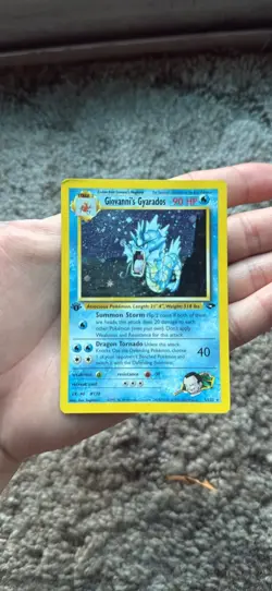 1st Edition Pokemon TCG Giovanni's Gyarados Gym Challenge Holo Card 5/132 - Image 1