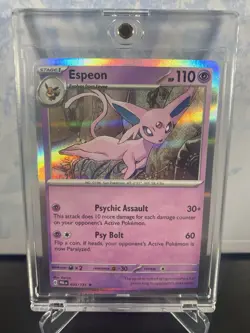 Espeon 033/131 Pokemon Card with New GTI Clear Mag Case - Image 1