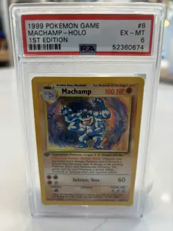 Pokemon TCG Machamp Holo 1st Edition Base Set #8/102 Holo Rare PSA 6 - Image 4