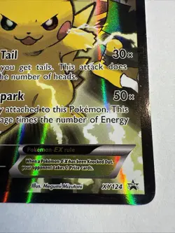 Pikachu EX XY124 Black Star Promo Card Lightly/Moderately Played - Image 4