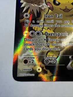 Pikachu EX XY124 Black Star Promo Card Lightly/Moderately Played - Image 5