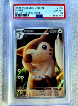 2025 Furret PSA 10 Pokemon Journey Together Illustration Rare 168/159 Full Art - Image 1