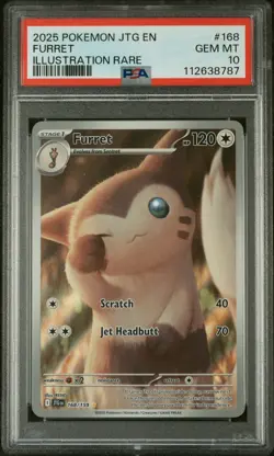 2025 Furret PSA 10 Pokemon Journey Together Illustration Rare 168/159 Full Art - Image 4