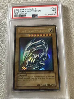 Yugioh Blue Eyes White Dragon, SDK-001, 1st Edition, PSA 7 - Image 1