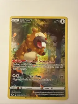 Bidoof GG29/GG70 Full Art 2023 Pokemon Crown Zenith Galarian Gallery Card NM - Image 1