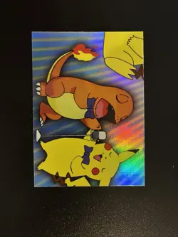 Pokemon 2000 Topps Series 3 Puzzle Card P06 of 6 - Pikachu - Charmander - Image 1