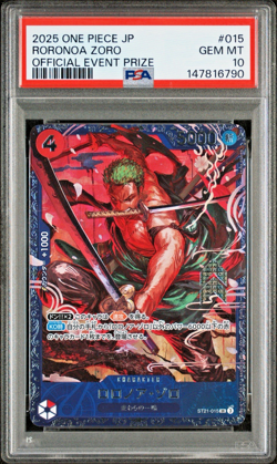 PSA 10 Zoro ST21-015 Flagship Battle 2025 Top 8 Prize ONE PIECE Card Japanese - Image 1