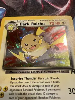 Pokemon Dark Raichu Holo TCG Card 83/82 - Image 3