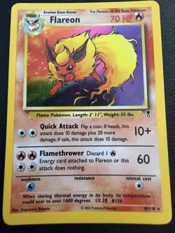 Pokemon TCG Flareon Holo Rare Card Legendary Collection 10/110 - Image 1