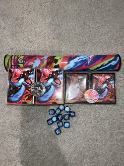 Pokemon Phantasmal Flames Charizard UPC Play mat Coin Card Sleeves Box And Dice - Image 2
