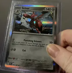 Lot of 2 Scizor 141/197 Reverse Holo Rare & Holo Rare Pokemon Card Set 2023 NM/M - Image 3