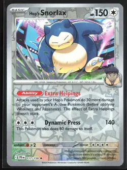 Pokemon TCG - Hop's Snorlax Reverse Holo Rare SV09: Journey Together 117/159 NM - Image 1