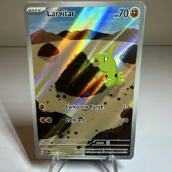 Pokemon Larvitar SV03: Obsidian Flames 203/197 Illustration Rare Holo HP 70 - Image 1