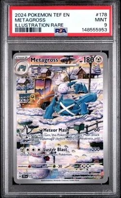 2024 Pokemon Tef En-Temporal Forces #178 Metagross Illustration Rare PSA 9 - Image 1