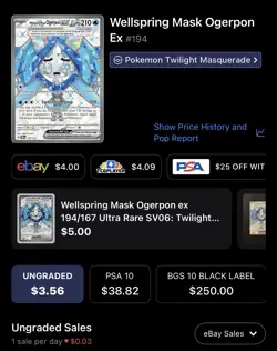 Wellspring Mask Ogerpon EX, Pokemon NM, Twilight Masquerade, Ultra Rare, 194 - Image 5