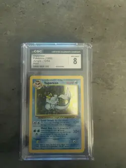CGC 8 Vaporeon 12/64 Jungle Unlimited Holo Rare 1999 English Pokemon - Image 1