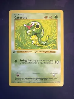 Pokemon TCG Caterpie Base Set 1st Edition 45/102 - Image 1