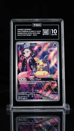 TAG 10 Marnie's Morpeko SVP 206 Illustration Battle Deck Promo Pokemon Card TCG - Image 1