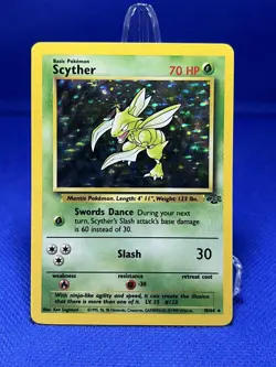 Pokemon TCG Scyther Jungle 10/64 Unlimited Holo Rare - LP - Image 1