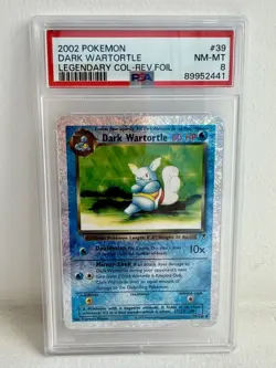 2002 POKEMON LEGENDARY COLLECTION — #39 DARK WARTORTLE — REVERSE FOIL — PSA 8 - Image 1