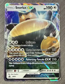 Snorlax GX SM05 190 HP Full Art Holo Promo (2017) English Basic Pokemon TCG LP - Image 1