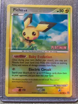 PICHU - 2008 POKEMON PLATINUM STAMPED HP 50 REVERSE HOLO 45/100 - Image 1