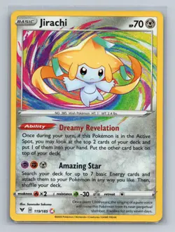 Jirachi 119/185 Pokemon TCG Amazing Rare SWSH04: Vivid Voltage Near Mint - Image 1