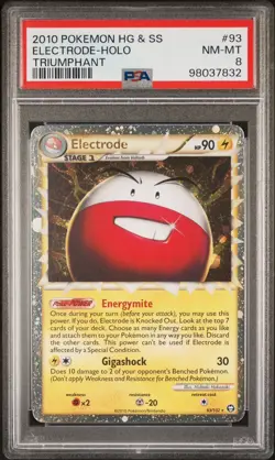 2010 POKEMON HEARTGOLD & SOULSILVER TRIUMPHANT #93 ELECTRODE-HOLO PSA 8 - Image 1