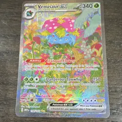 Pokemon TCG Venusaur EX 198/165 Scarlet & Violet 151 Full Art Holo 340 HP - Image 1