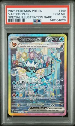 Pokemon Vaporeon ex Prismatic Evolutions SIR #149 PSA 10 Gem Mint - Image 1