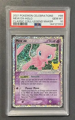 2021 POKEMON CELEBRATIONS CLASSIC COLLECTION #88 MEW EX-HOLO PSA 10 - Image 1