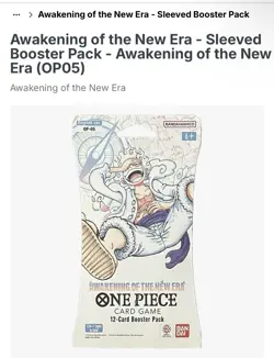 One Piece AWAKENING OF THE NEW ERA OP-05 Sleeved Booster Pack Factory Sealed! - Image 1