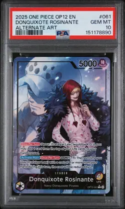 2025 One Piece Legacy of the Master Donquixote Rosinante Alt Art OP12-061 PSA 10 - Image 1