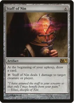 1 x Staff of Nin - M13 - LP - MTG - EOF - Image 1