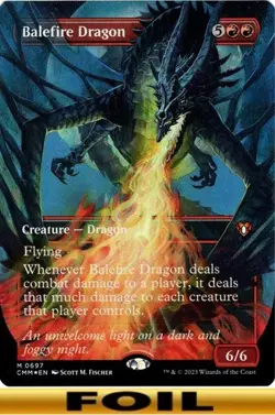 1x - Balefire Dragon - FOIL BORDERLESS #697 - Commander Masters - NM MTG - Image 1