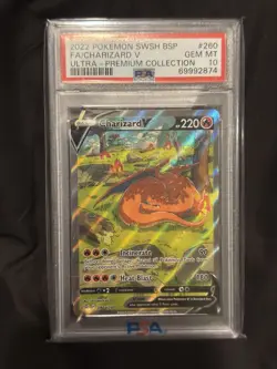 PSA 10 - Charizard V #SWSH260 ~ Pokemon UPC SW&SH Black Star Promos ~ - Image 1