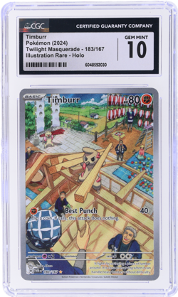 2024 Pokemon Scarlet and Violet Twilight Masquerade Timburr CGC 10 - Image 1