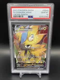 2023 Pokemon Sword & Shield Crown Zenith Zeraora VMAX Full Art GG42/GG70 PSA 10 - Image 1