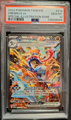 Pokemon 2024 Greninja ex 214/167 SIR Twilight Masquerade GEM MINT PSA 10 - Image 1