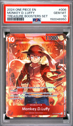 Monkey D Luffy PSA 10 Treasure Boosters Set #006 Promo 2024 One Piece - Image 1