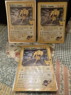 Lot of 3 - Rocket's Zapdos 15/132 Pokemon Celebrations Holo NM - Image 1
