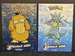 PSYDUCK X GOLDUCK LOT - POKEMON CRYSTAL CARD COLLECTION CCG CRACKED HOLO - Image 1