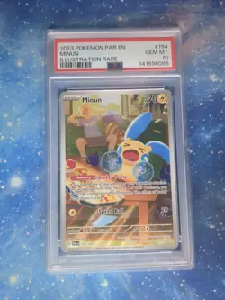 PSA 10 Minun 194 Paradox Rift Pokemon Card - Image 1