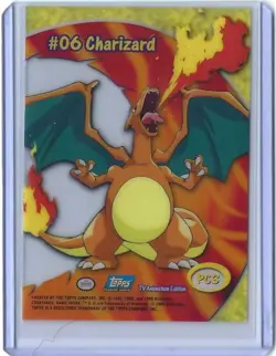 Pokemon Topps 2000 TV Animation Series 2 Clear Card #PC3 06 Charizard NEAR MINT - Image 2