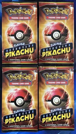 Pokemon TCG Detective Pikachu 2 Card Booster Pack Sealed Lot X4 Sun & Moon Promo - Image 1