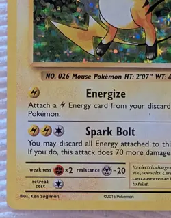 Pokemon Evolutions Raichu 36/108 Holo Rare 2016 TCG Card - Image 5