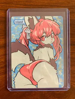Hand Painted Altered MTG Card Furry Girl Original Magic Alter Art - Image 2
