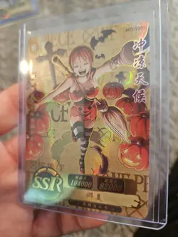 One Piece NAMI Foil Holo SSR HZ01093 GOLD Trading Card - Image 2
